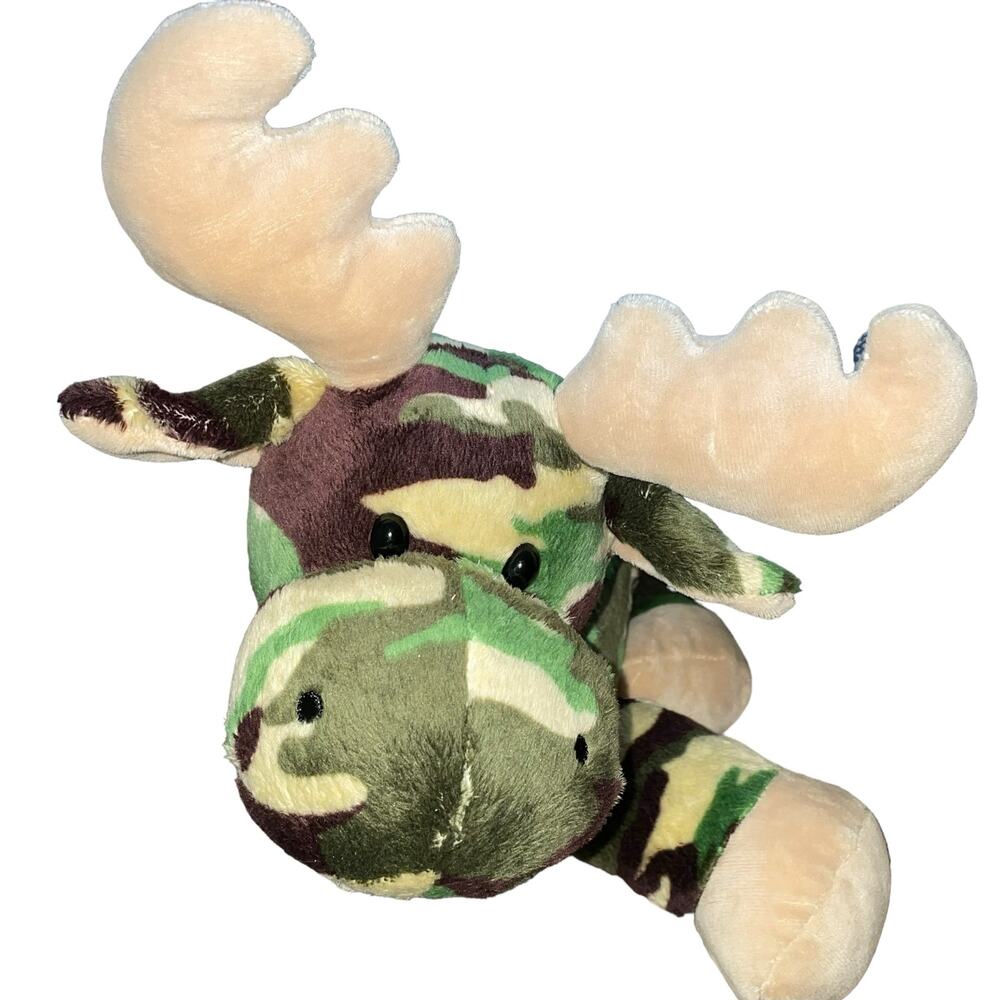 Mary Meyer Moose Team Camo Plush 12" Stuffed Animal Nursery 40930 Green Brown - Picture 4 of 12